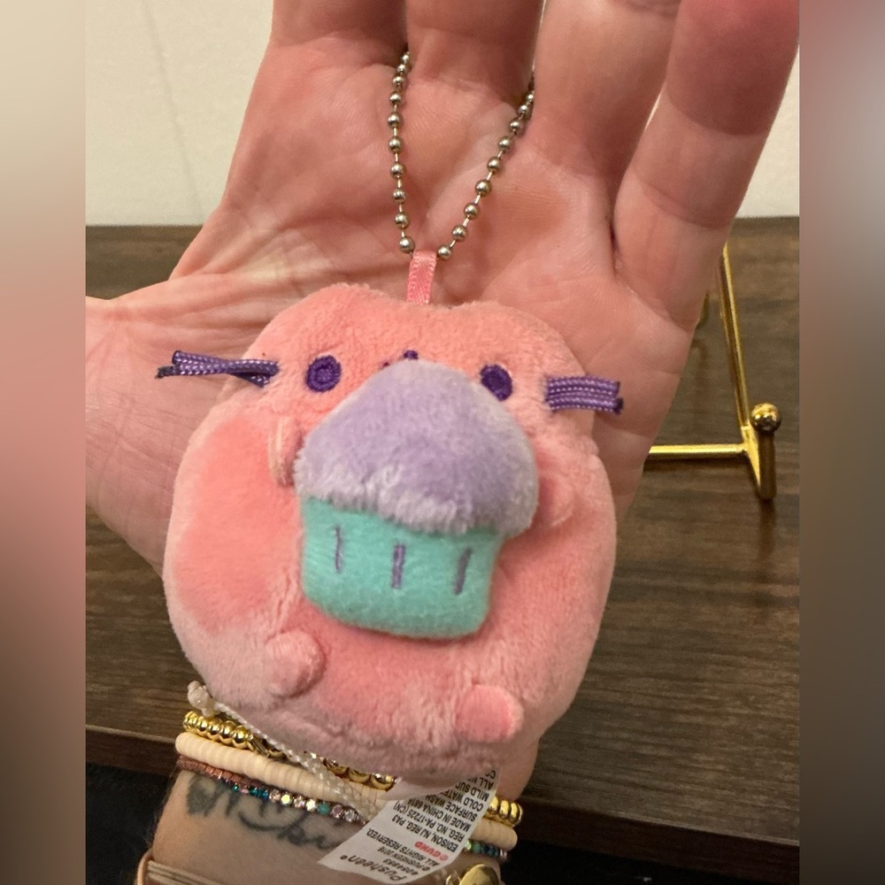 Rare Cute Pusheen Cupcake Plush Toy Keychain Keyring KeyFob Bag Clip